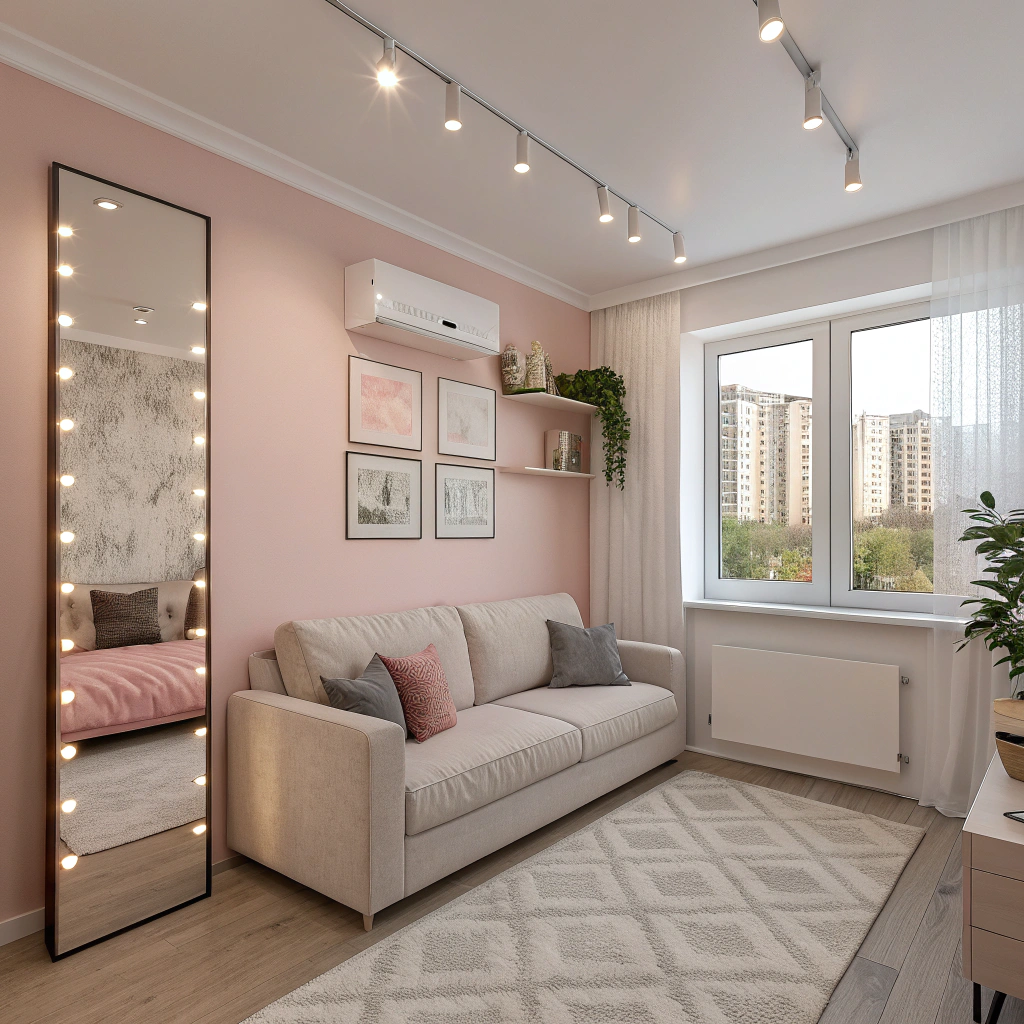 Гостиная с одним окном: как организовать свет и мебель