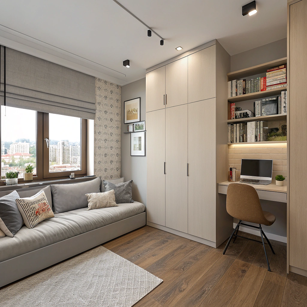 Дизайн комнаты 5 на 4: идеи зонирования