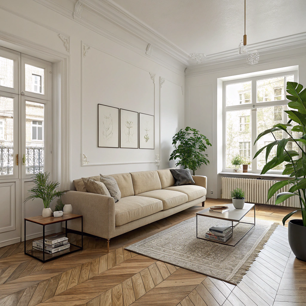 Гостиная 6 на 4 дизайн: скандинавская планировка