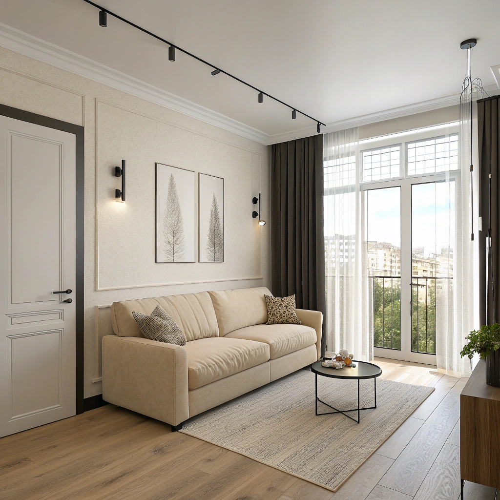 Дизайн зала: как расширить гостиную с одним окном