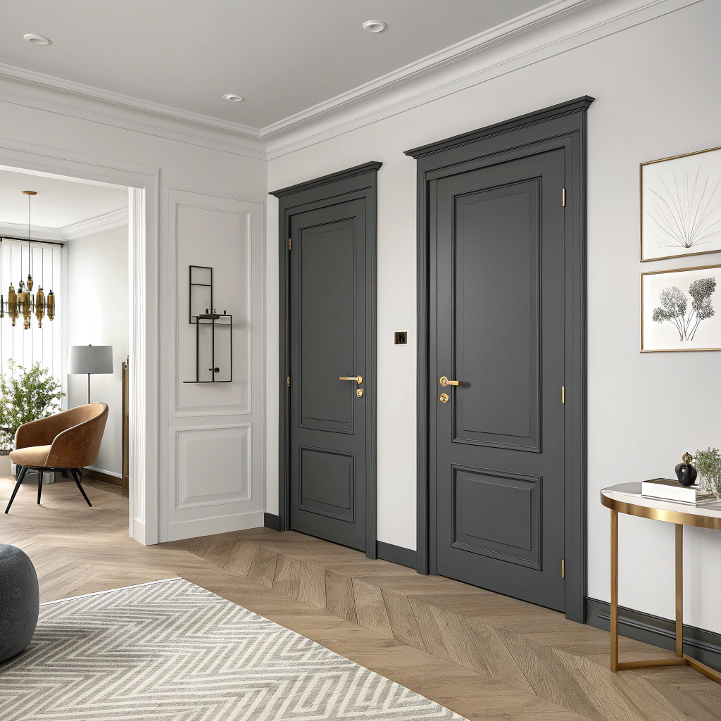 Двери цвета графит в интерьере: идеи контраста